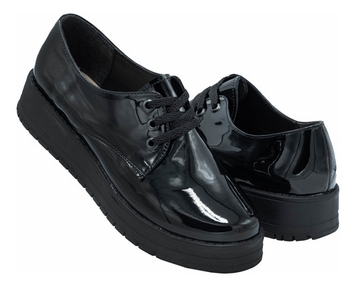Zapato Dama Mancera 2242 Charol Negro Moda 22 Al 27