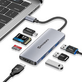 Adaptador Usb C 6 En 1 A Hdmi Usb Macbook Windows