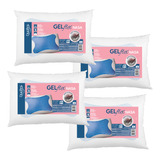 Kit 4 Travesseiros Gelflex Nasa 50x70x14cm