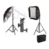 Kit Softbox 60 X 60 +2 Paraguas +2 Rotulas +2 Pies + 1 Bolso