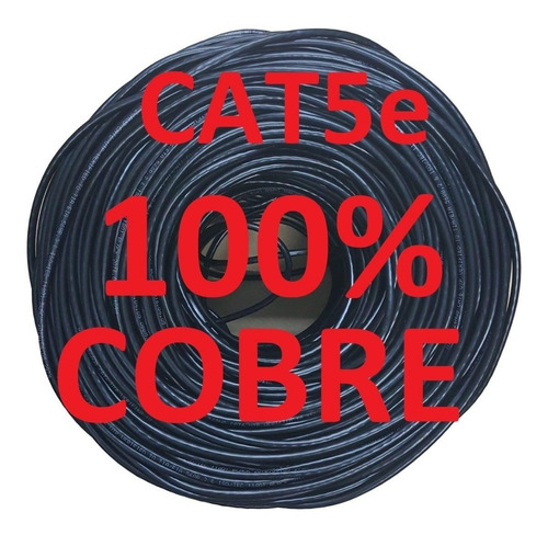 Cabo Rede Cat5e 100% Cobre Preto 50m Homologado Condutti