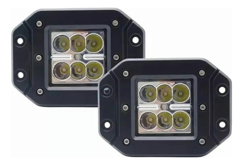 Pack 2 Focos Neblinero 18w Embutido Auto O Camion Led Cree