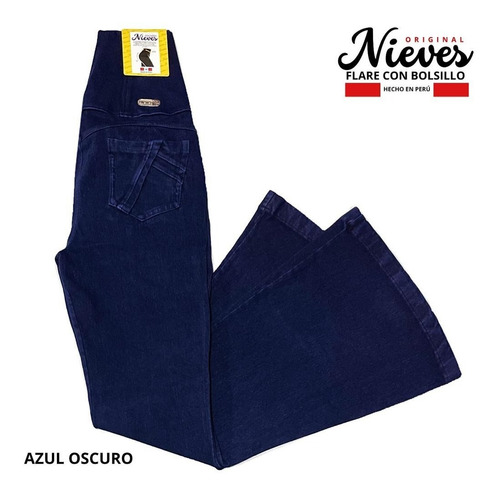 Jeans Fajero Flare Con Bolsillos Original Nieves