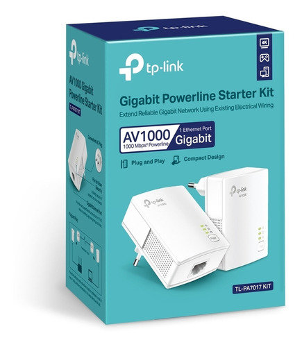 Extensor Power Line Tp-link Tl-pa7017kit Gigabit Kit 2 Pz