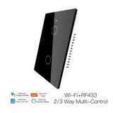 Apagador Wifi, Moes House, Smart Switch 2 Modulos Negro