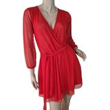 Vestido Enterizo Falda Short Manga Larga Style Princesa Rojo