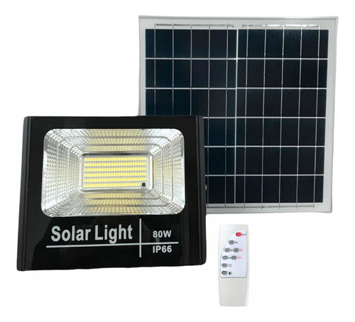 Reflector Solar 80w Luz Blanca Con Control Remoto Ip66