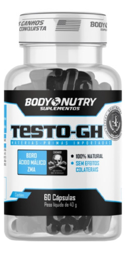 Body Nutry Testo-gh Pré-hormonal 60 Caps 40g 100% Natural