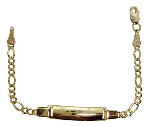 Esclava Pulsera De Bebé Oro 10k Tejido Figaro 12cm 3mm