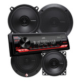 Combo Estereo Bluetooth Usb Parlantes Auto 4 Y 5.25 Pulgadas