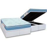 Cama Box Baú Queen: Colchão Espuma Castor D45 Sleep Max + B