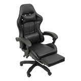 Silla Gamer Pc Escritorio Ergonomica Sillon Oficina Gaming Color Negro Material Del Tapizado Cuero Sintético