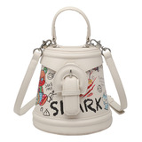 Versatile And Fashionable Graffiti Bucket Bag