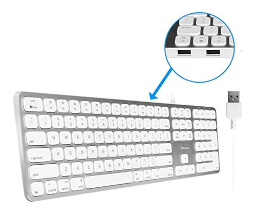 Macally - Teclado De Tamaño Completo Y Número Marco De Meta