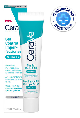 Cerave Gel Control Imperfecciones Con Ácido Salicílico 40 Ml Momento De Aplicación Día/noche Tipo De Piel Grasa