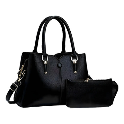 Bolsa Mujer Crossbody Bandolera Cartera Casual Vintage 2pzs Color Negro | MercadoLibre