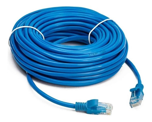 Cabo De Rede Rj45 50m Ethernet Patch Cord Cat5 Azul 50 Mt
