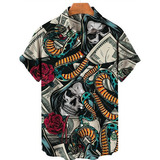 Camisa Hawaiana De Hombre Con Estampado De Calavera