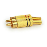 Plug Rca Dourado 4mm - Preto