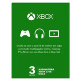 Xbox Live Gold Brasil Br - Cartão 3 Meses Codigo 25 Digitos