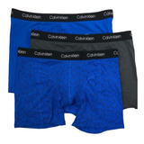 Boxer Calvin Klein Brief Azul/gris 3 Pack 100%original Nuevo