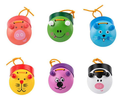 6 Pieces Cute Animal Castanets Early Learning Music