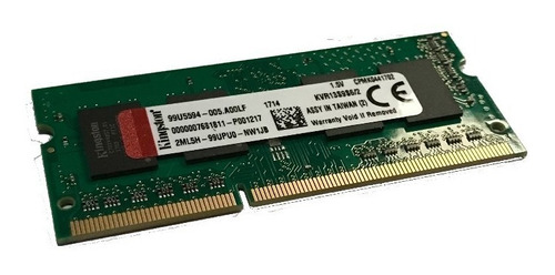 Memoria Ram Ddr3 Sodimm Kingston 2gb 1333mhz Pc3 Cl9 1.5v