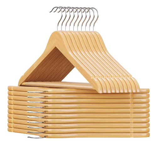 Set De 20 Ganchos Ropa Madera Colgador Perchero Organizador