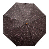 Paraguas Semiautomático Económico Tipo Bastón Colores Lisos Color Negro Diseño De La Tela Estampado