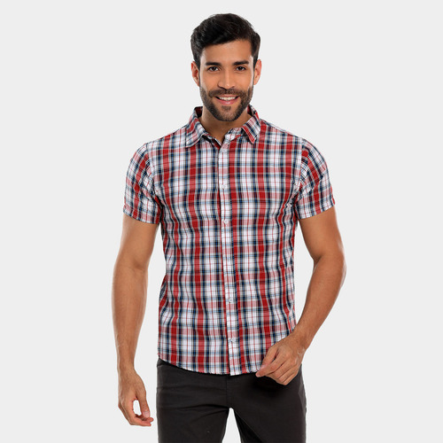 Camisa Masculina Social E Casual Botão Manga Curta Bamborra