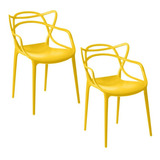 Kit 02 Cadeira Allegra Sala De Jantar Amarelo - D'rossi