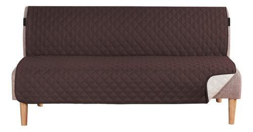 Funda Para Futon Impermeable Reversible Con Elastico Marron