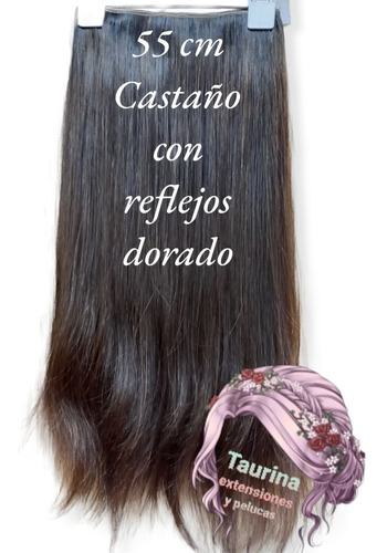 Cortina De Cabello Natural 55/58 Cm Con Vicha + Peinetas