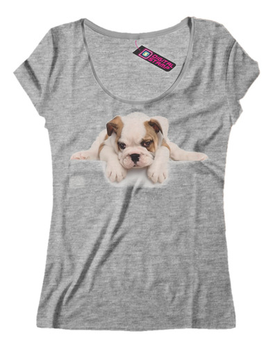 Remera Mujer Perro Cachorro Boxer Bull Dog Ca121 Dtg Premium