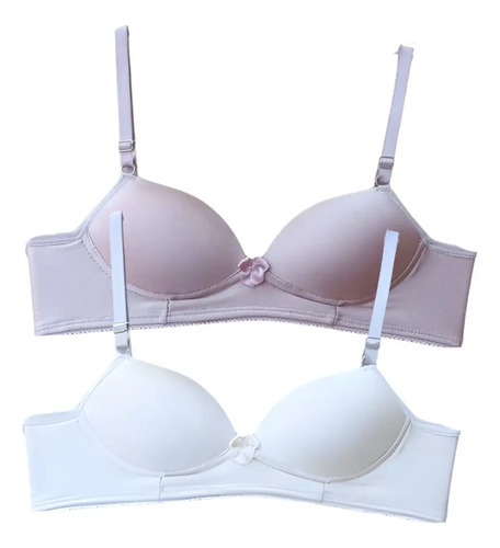 Kit 2 Sutiã Menina Moça Bojo Básico Delicado | Parcelamento sem juros