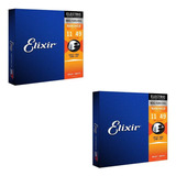 Kit 2 Encordoamento Guitarra 011 Elixir Medium Nanoweb 12102