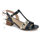 Zapato Casual Dama Tacon Ancho 4cm Negro 290-7925 Andrea