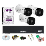 Kit Intelbras 3 Cam Full Hd 1220b Dvr Mhdx 3104 C/ 1t Purple