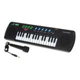 Brinquedo Infantil Teclado Piano Musical Com Karaoke Cor Preto 110v/220v