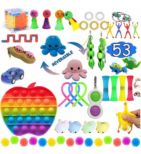 Juguete Satisfactorio Antiestrés Pop It Infantil 52pcs