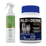 Kit Skin Care Clean 250ml + Pelo & Derme Gold Vetnil 30un