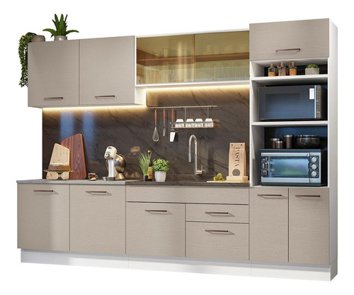 Cocina Integral 310 Cm Agata Madesa 01 Color Blanco/crema