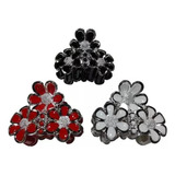 Broches Para Pelo S/metal Flores Con Strass Pack X 6 Mujer