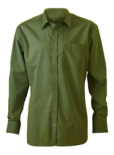 Camisa Hombre Lisa Color M/ Larga Talle Especial 46 48 50 52