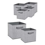 X6 Cajas Asa Organizadoras De Tela Plegables Cubos 25x25x25
