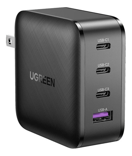 Cargador De Pared Ugreen Carga Rapida 65w 1x Usb 3x Usb C Color Negro