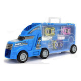 Camion Azul De Carga De Autos Juguete