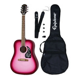 EpiPhone Starling Player Pack Hpp Paquete Guitarra Acústica Color Rosa Orientación De La Mano Derecha