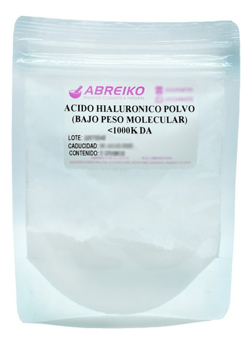 Acido Hialuronico Polvo Bajo Peso Molecular 10 Gramos Tipo De Piel Cualquier Tipo De Piel