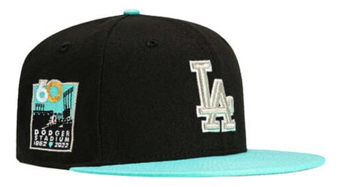 Gorra New Era 59fifty Los Angeles Dodgers Black, Mint Patch